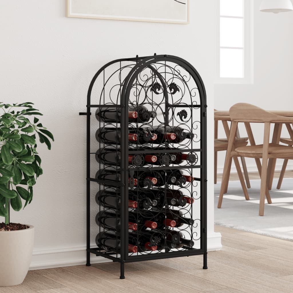 vidaXL Garrafeira, suporte de metal para 45 garrafas de vinho