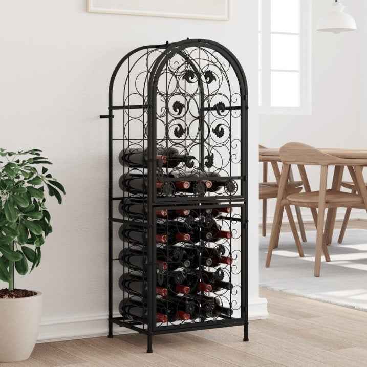 vidaXL Garrafeira, suporte de metal para 45 garrafas de vinho
