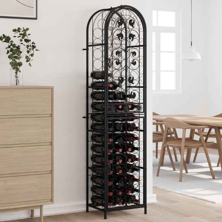 vidaXL Garrafeira, suporte de metal para 45 garrafas de vinho