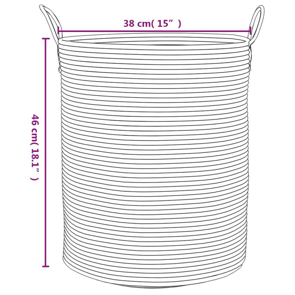 vidaXL Cesto de arrumação Ø38x46 cm algodão cinzento e branco