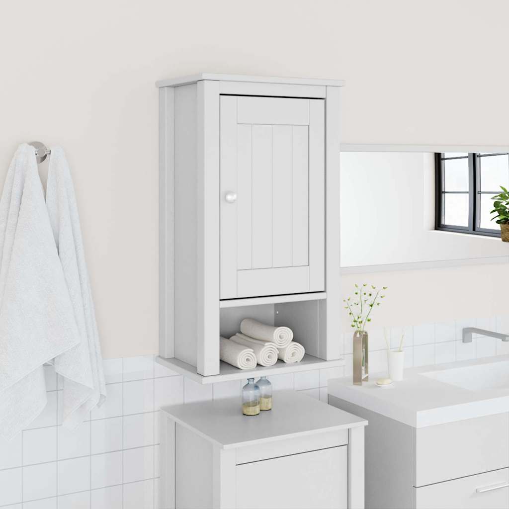 vidaXL Móvel de parede p/ WC BERG 40x27x71,5 cm pinho maciço branco