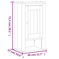 vidaXL Móvel de parede p/ WC BERG 40x27x71,5 cm pinho maciço branco
