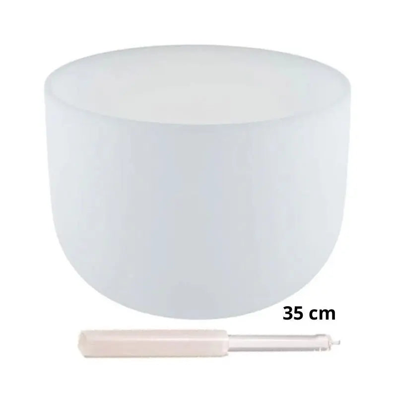 Taça sonora de cristal quartzo branco - 35 cm (432 Hertz)
