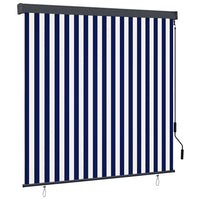 vidaXL Estore de rolo para exterior 60x250 cm azul e branco