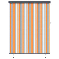 vidaXL Estore de rolo para exterior 60x250 cm azul e branco