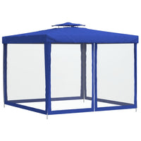 VidaXL Gazebo com telhado duplo 3x3x2,68 m tecido azul