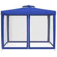 VidaXL Gazebo com telhado duplo 3x3x2,68 m tecido azul