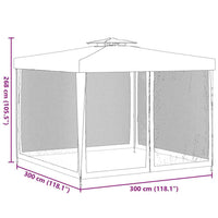 VidaXL Gazebo com telhado duplo 3x3x2,68 m tecido azul
