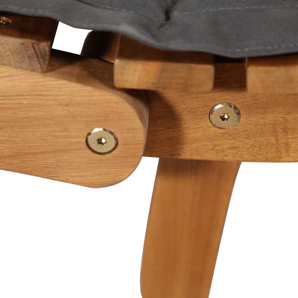 vidaXL Espreguiçadeira c/ almofadões cinzentos-escuros acácia maciça