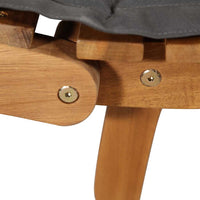 vidaXL Espreguiçadeira c/ almofadões cinzentos-escuros acácia maciça