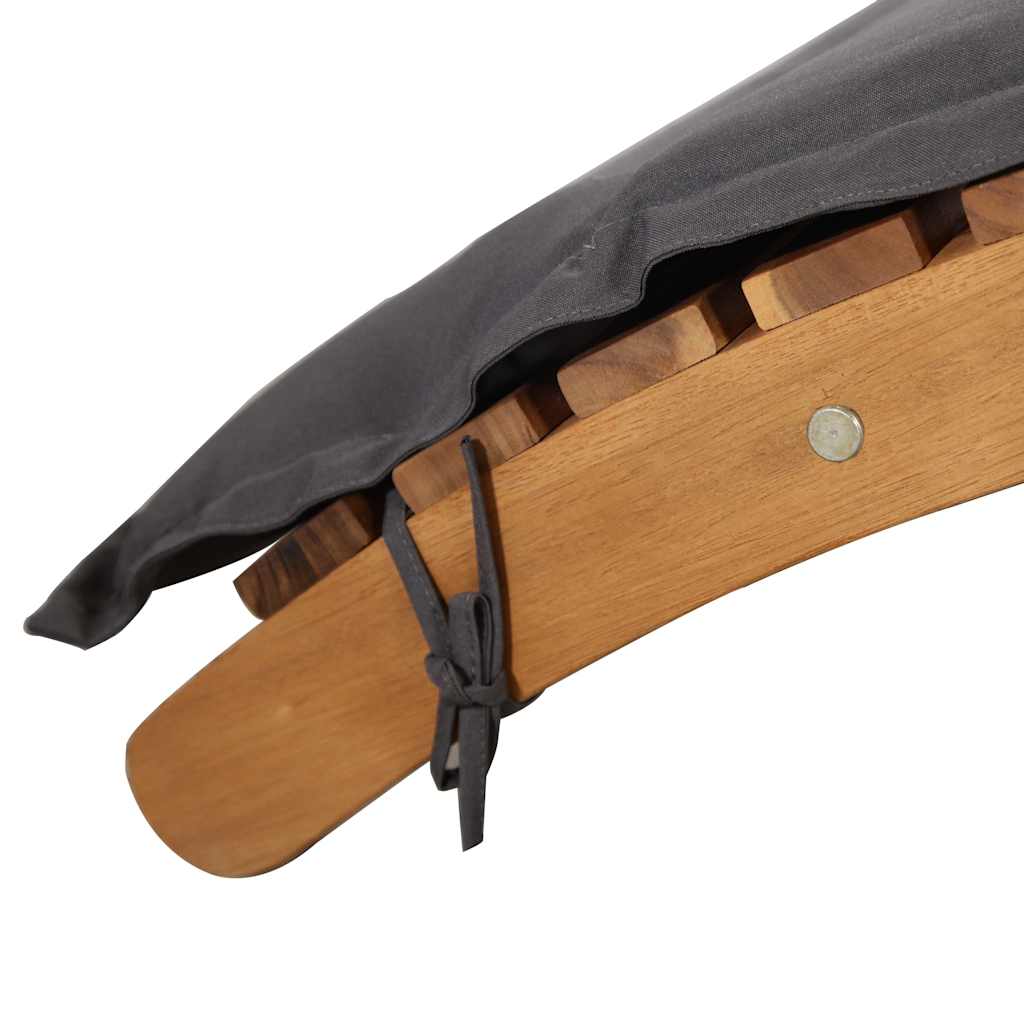 vidaXL Espreguiçadeira c/ almofadões cinzentos-escuros acácia maciça
