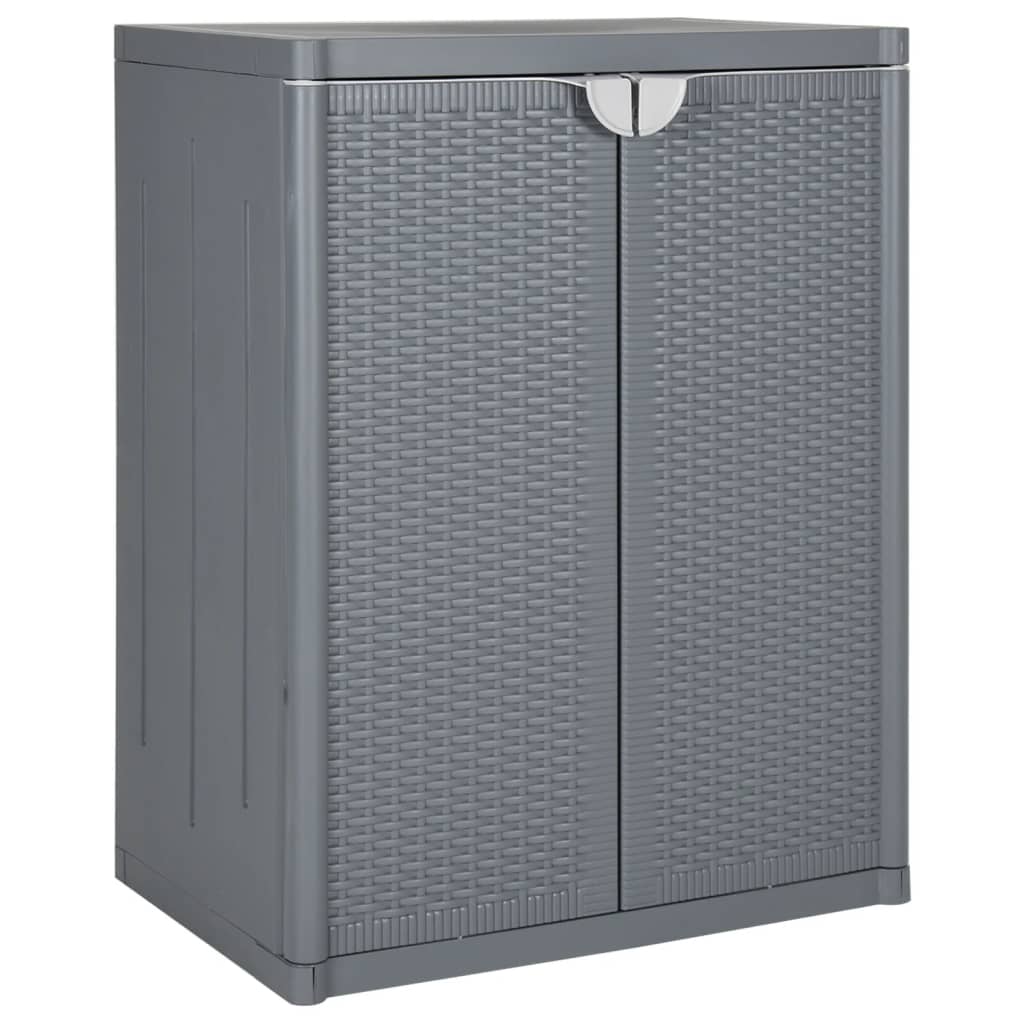 vidaXL Móvel de arrumação para jardim 65x45x88 cm vime PP preto