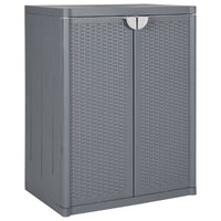 vidaXL Móvel de arrumação para jardim 65x45x88 cm vime PP preto