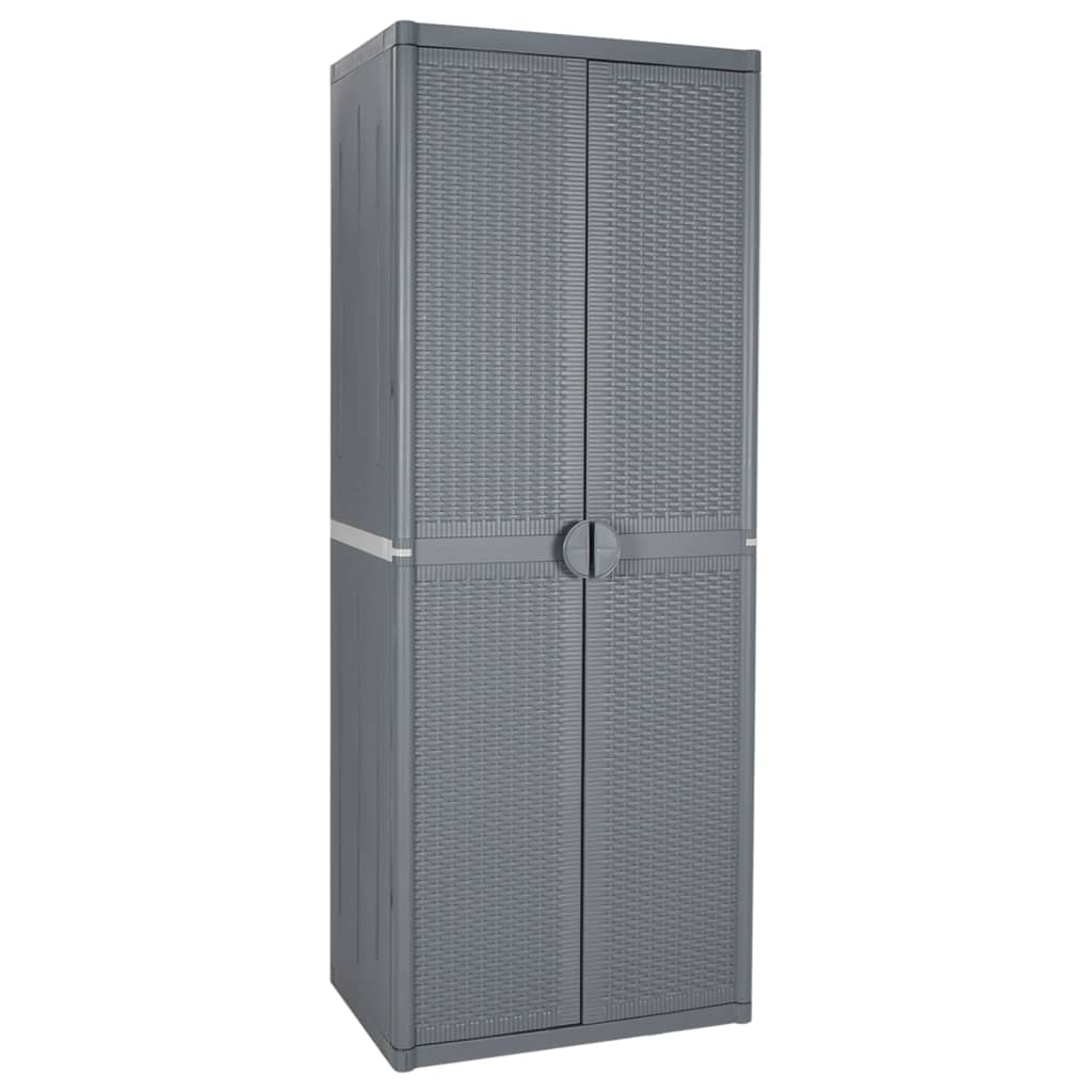 vidaXL Móvel de arrumação para jardim 65x45x88 cm vime PP preto