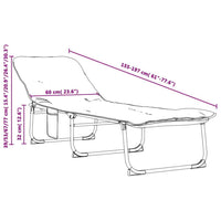 vidaXL Espreguiçadeira dobrável tecido verde-escuro