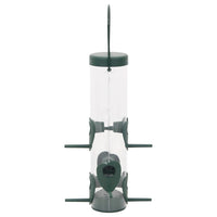 vidaXL Comedouros para pássaros 3 pcs 17x17x32 cm verde-escuro
