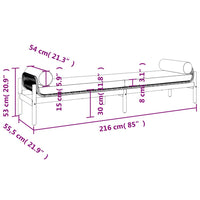 vidaXL Banco de jardim com almofadão acácia e vime PE preto