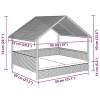 vidaXL Casota com almofadão vime PE