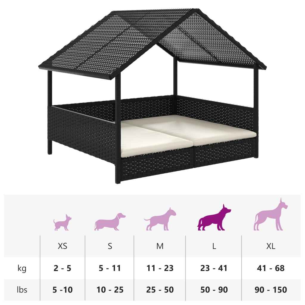 vidaXL Casota com almofadão vime PE