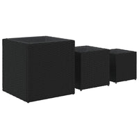 vidaXL Vasos de jardim 3 pcs vime PE preto