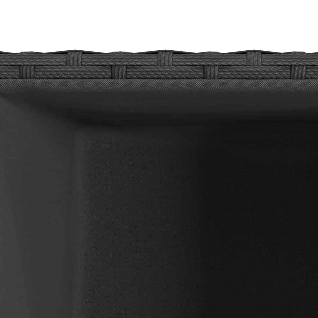 vidaXL Vasos de jardim 3 pcs vime PE preto