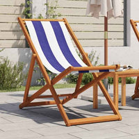 vidaXL Cadeira de praia dobrável madeira eucalipto maciça/tecido creme