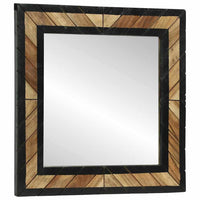 vidaXL Espelho de Parede Retangular Preto e Marrom 50 x 2 x 50 cm