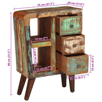 vidaXL Aparador 55x30x80 cm madeira recuperada maciça