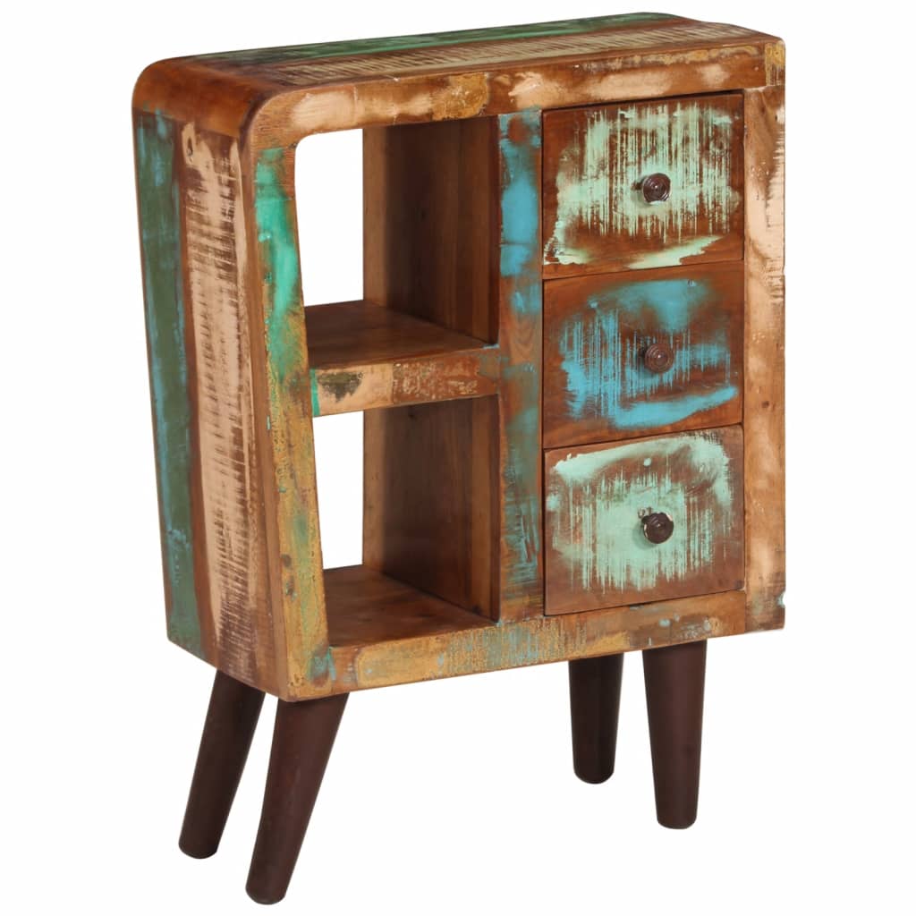 vidaXL Aparador 55x30x80 cm madeira recuperada maciça