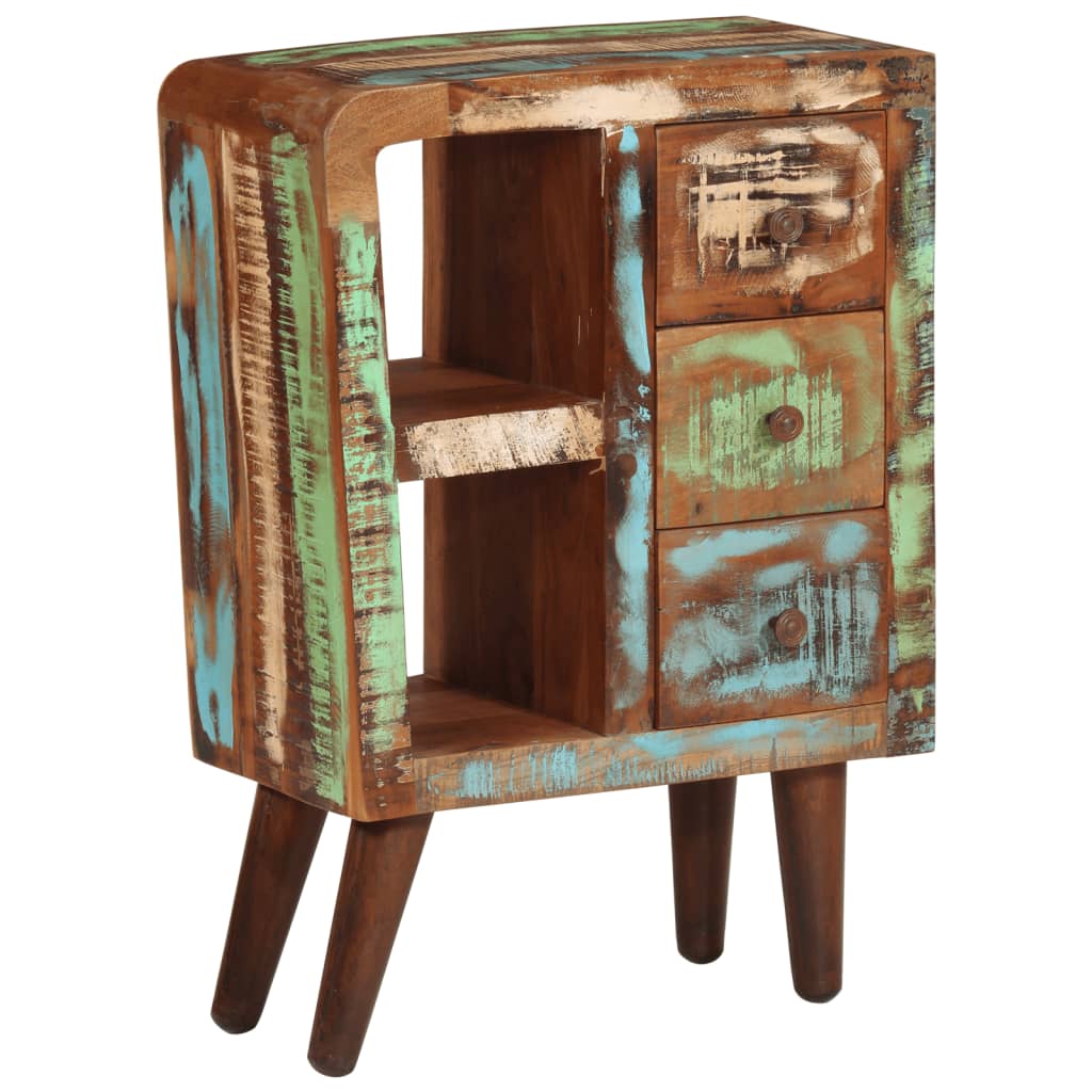 vidaXL Aparador 55x30x80 cm madeira recuperada maciça