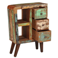 vidaXL Aparador 55x30x80 cm madeira recuperada maciça