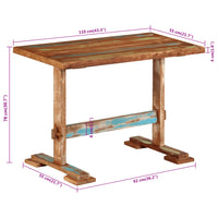 vidaXL Mesa de jantar 110x55x78 cm madeira recuperada maciça