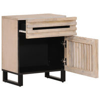 vidaXL Mesa de cabeceira 50x34x60cm madeira de mangueira maciça branco