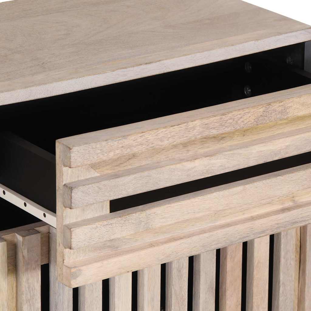 vidaXL Mesa de cabeceira 50x34x60cm madeira de mangueira maciça branco