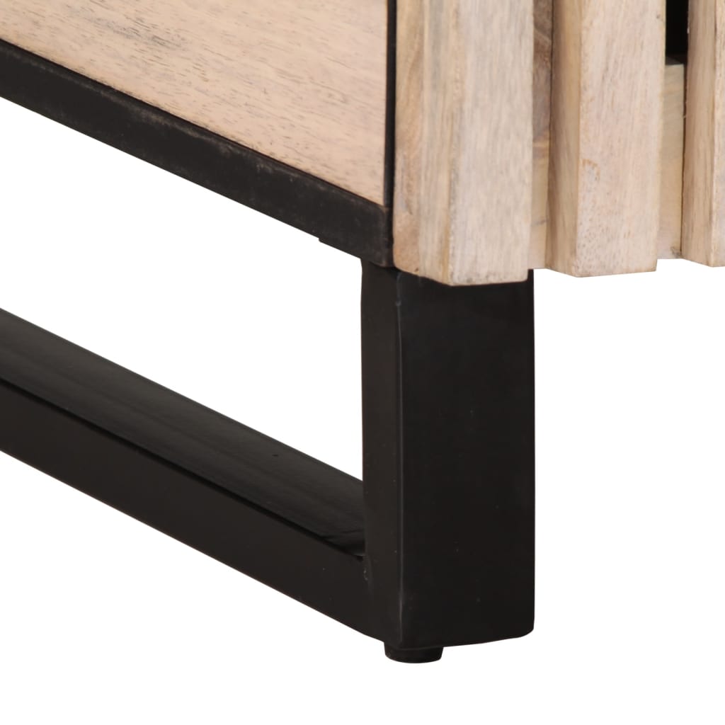 vidaXL Mesa de cabeceira 50x34x60cm madeira de mangueira maciça branco