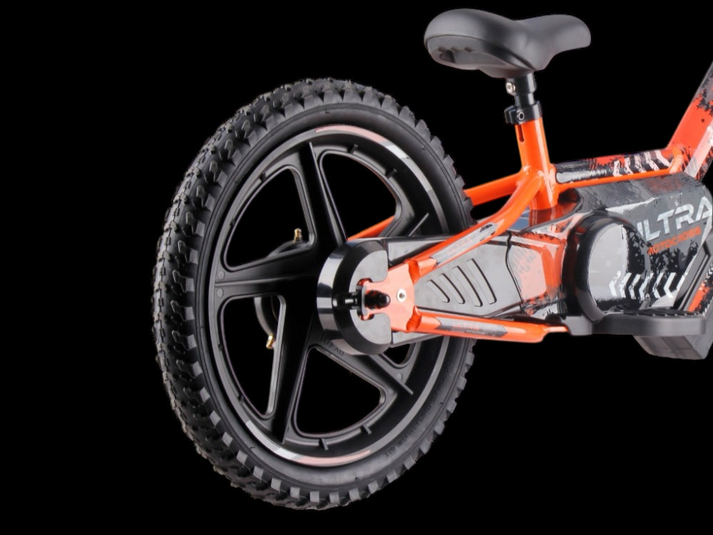 24 volt elektrische balance bike met 16 inch wielen, elektrische motor - oranje
