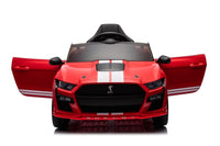 Ford Mustang GT500,12 volt elektrische kinderauto met rubberen banden, leder zitje en meer!