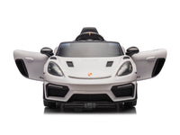 Porsche Spyder RS, 12 volt Kinder Accu Auto, rubberen banden, leder zitje en meer!