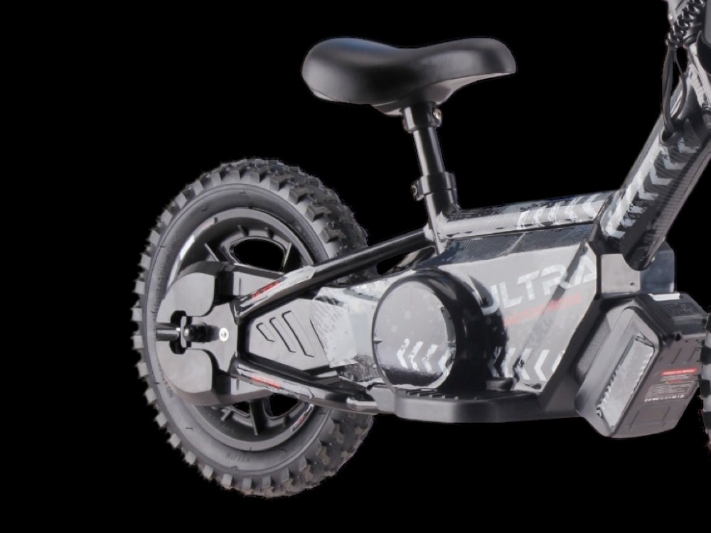 24 volt elektrische balance bike met 12 inch wielen, elektrische motor - zwart