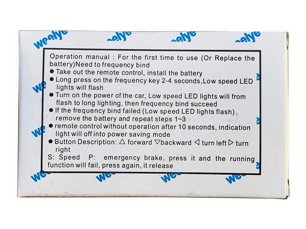 2.4 GHz Afstandsbediening t.b.v. elektrische kinderauto's (TX1 en TX10)