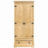 vidaXL Roupeiro Corona 76x50x170 cm madeira de pinho maciça