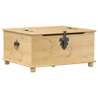 vidaXL Arca de arrumação Corona 90x78x45 cm madeira de pinho maciça