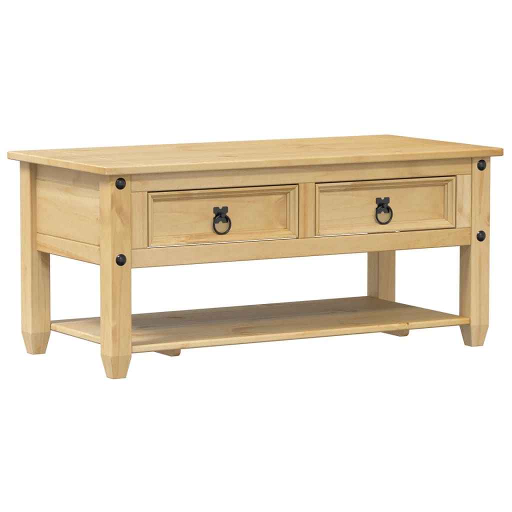 vidaXL Mesa de centro com gavetas Corona 100x48x45 cm pinho maciço