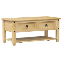 vidaXL Mesa de centro com gavetas Corona 100x48x45 cm pinho maciço