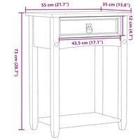vidaXL Mesa consola Corona 55x35x73 cm madeira de pinho maciça