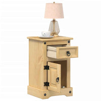 vidaXL Mesa de cabeceira Corona 35x32,5x58 cm madeira de pinho maciça