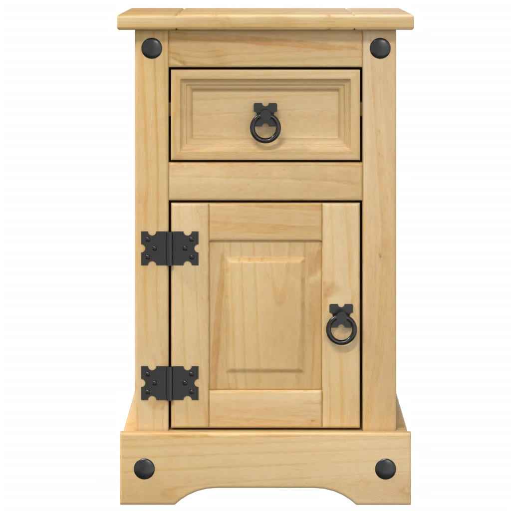 vidaXL Mesa de cabeceira Corona 35x32,5x58 cm madeira de pinho maciça
