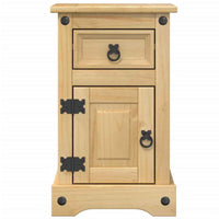 vidaXL Mesa de cabeceira Corona 35x32,5x58 cm madeira de pinho maciça