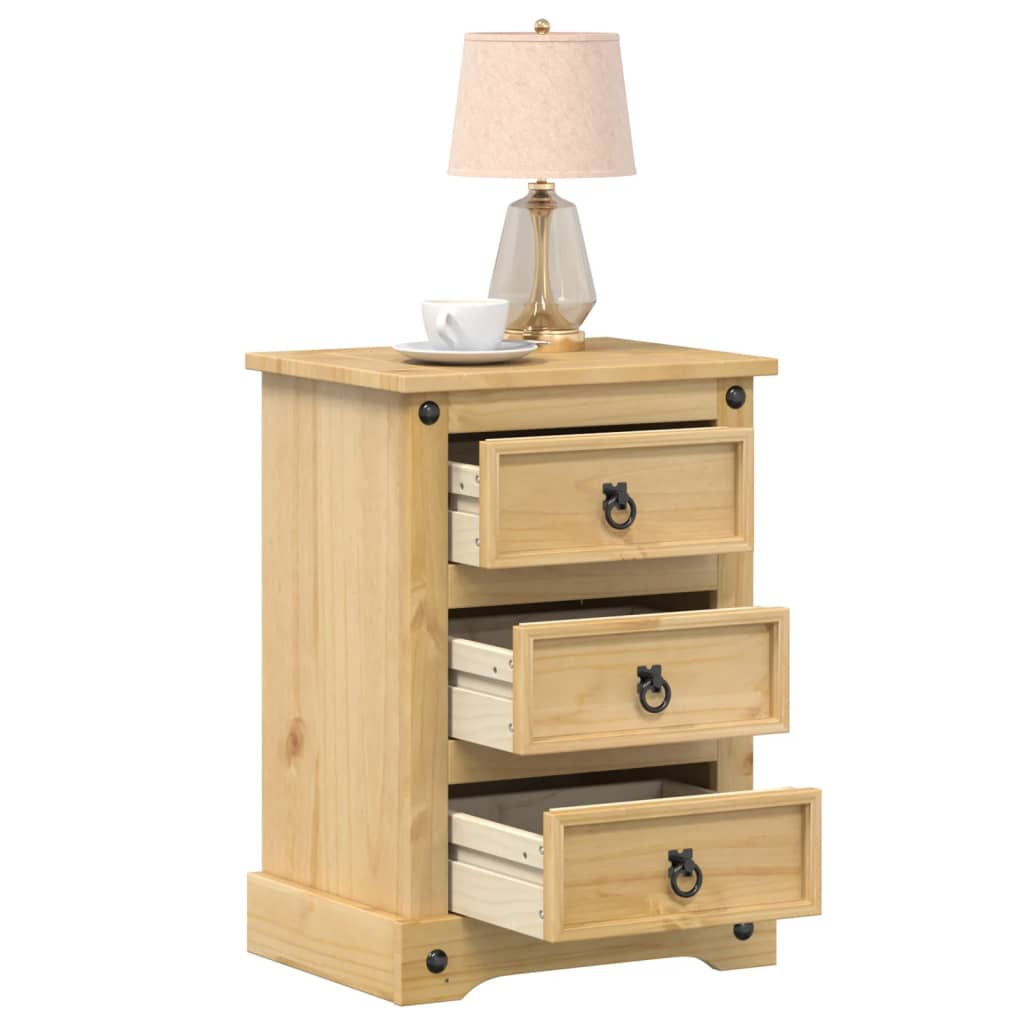 vidaXL Mesa de cabeceira Corona 45x35x64 cm madeira de pinho maciça