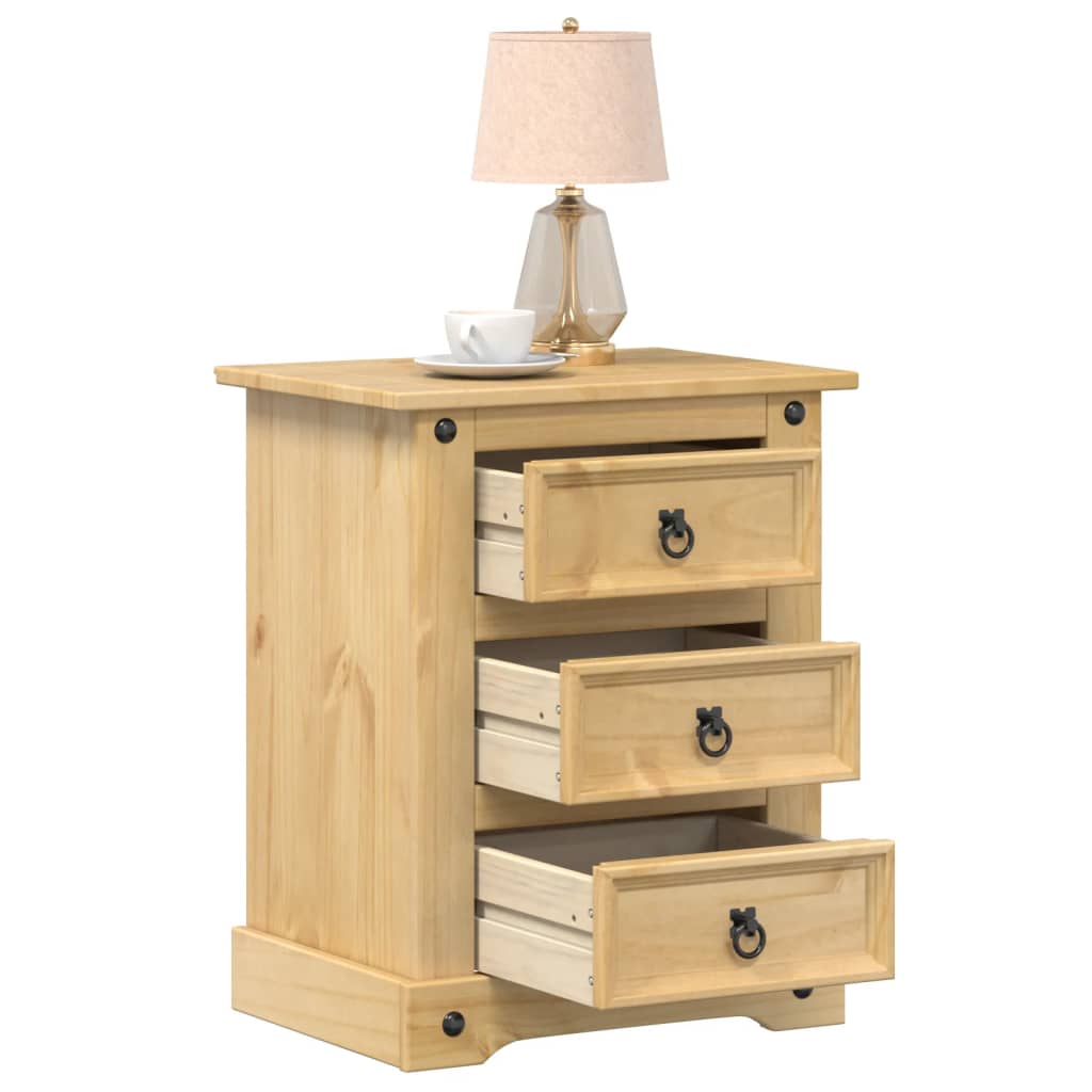 vidaXL Mesa de cabeceira Corona 53x39x66 cm madeira de pinho maciça